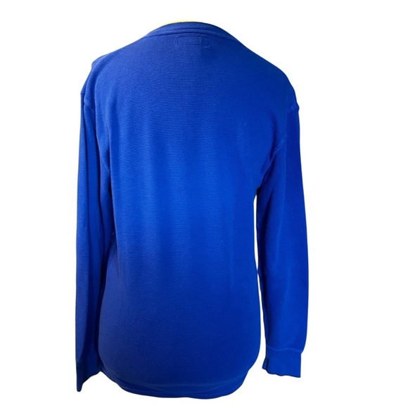 Polo Ralph Lauren Royal Blue V Neck Thermal Logo Cotton Sweater Medium Women - Picture 2 of 8